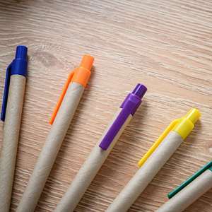 Eco Friendly Retractable <b>Paper</b> Tube Ballpoint Pens Bulk Custom Logo Plastic Tip Promotional School Office Gifts - Product Image 2