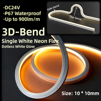 Neon Flex DC24V Dual Top+Side Bending Tanpa Titik, Strip Seragam, Dapat Disesuaikan 1800K-6500K, IP67 Tahan Air untuk Lampu Dinding Lengkung Luar Ruangan