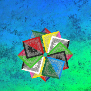 Bandanas carrées en coton respirant 100 % pour l'extérieur, motif tournesol sur fond noir, style hip-hop, vente en gros - Product Image 3