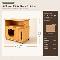 Meuble multifonctionnel 2-EN-1 en bois massif pour humains et animaux, design moderne et écologique, maison de protection dissimulée pour chat/chien