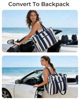 Sac fourre-tout convertible grande capacité, sac à bandoulière rayé, sac à dos de voyage 2-en-1 pour femmes - Fournisseur