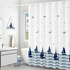 <strong>Nautical</strong> Anchor Shower <strong>Curtain</strong> Waterproof Fabric Bathtub <strong>Curtain</strong> Polyester Boys Bathroom Decorative Shower <strong>Curtain</strong> - Product Image 4