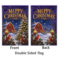 Drapeau de jardin Joyeux Noël, impression recto-verso, drapeau de jardin extérieur style ferme, OEM personnalisé, décoration de maison pour les fêtes