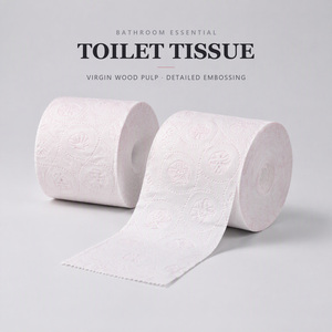 Papier toilette personnalisé avec logo, petit rouleau, pâte de bois vierge, pour distributeur, importateur, vente en gros, emballage en carton, fourniture OEM - Product Image 3