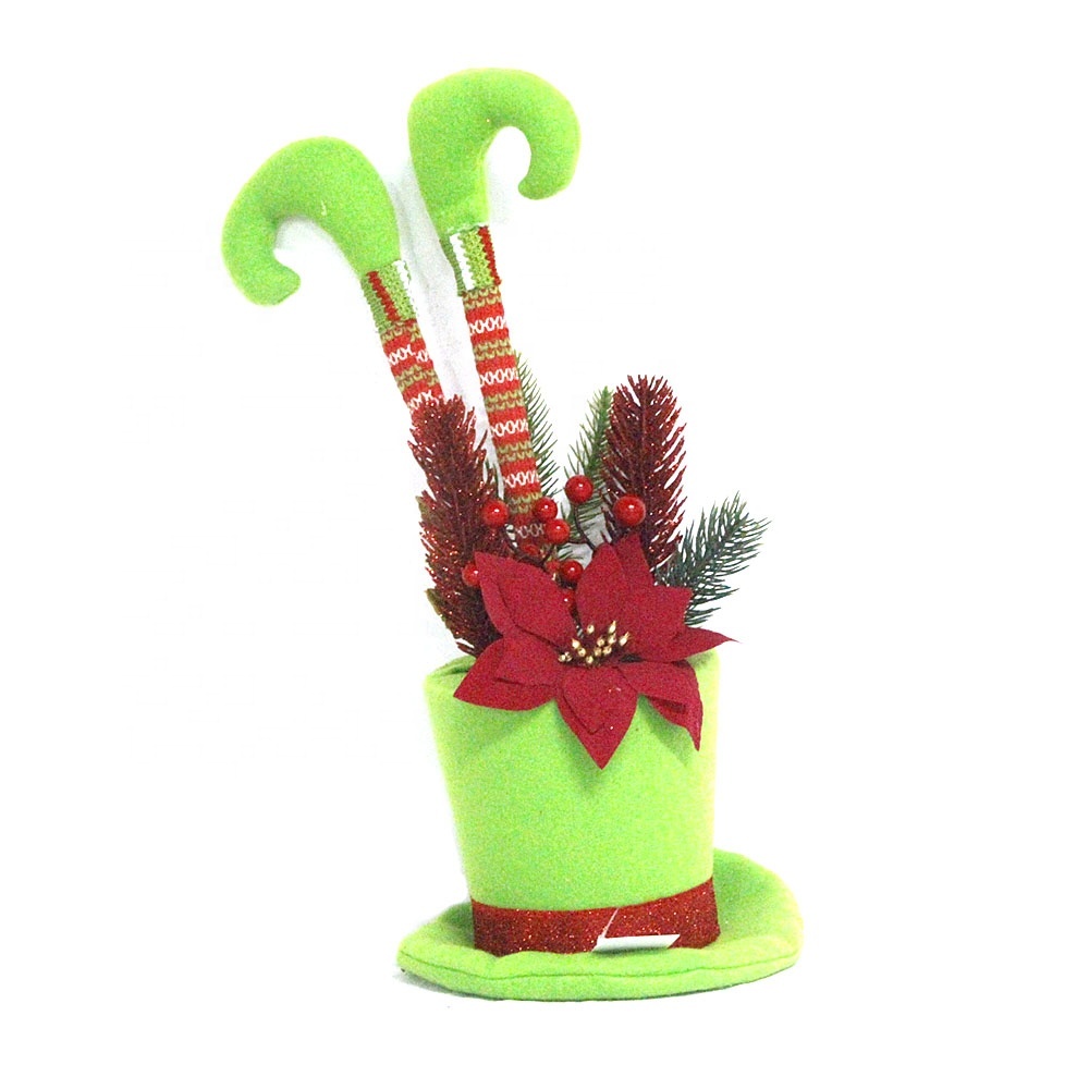 14 inch colorful clown hat branch artificial table decoration with berries red for Christmas decoration