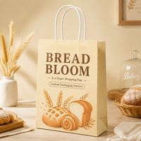 Bolsa de Papel para Panadería con Asa de Cuerda, Impresión a Color, Laminación Ecológica, Logotipo Personalizado OEM Directo de Fábrica