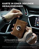 Pemegang kartu pria kapasitas 10 kartu THUMBS-UP dompet Tag udara cerdas penghalang RFID kartu Pop up kulit Full Grain