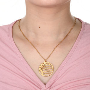 Personnalisé <span class=keywords><strong>Arbre</strong></span> <span class=keywords><strong>De</strong></span> <span class=keywords><strong>Vie</strong></span> <span class=keywords><strong>Collier</strong></span> Nom Personnalisé En Acier Inoxydable Doré <span class=keywords><strong>Arbre</strong></span> Généalogique Femmes Lettre <span class=keywords><strong>Collier</strong></span> Bijoux Couple Cadeaux - Product Image 5