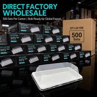 Plateau de base blanc et noir, mini-conteneur en plastique, boîte d'emballage jetable pour gâteau en tranches