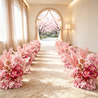 Arrangements floraux artificiels durables faits à la main avec herbe de la pampa pour décorations de sol et centres de table de mariage