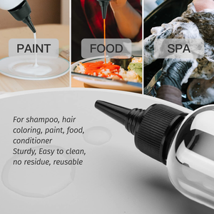 Hot Sale Hair Oil Nozzle Clear <b>Squeeze</b> <b>Bottles</b> With Twist Caps 1oz 2oz 100ml 4oz 200ml 8oz 500ml Plastic PET Pointed <b>Bottle</b> - Product Image 4