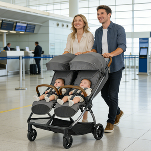 Poussette de luxe pliable double siège pour enfants, nourrissons et tout-petits, landau 2 en 1, poussette de voyage pour nouveau-nés, poussette jumelle - Product Image 1