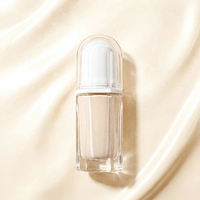 Flacon pompe ovale en verre givré de 30 ml pour fond de teint |   Emballage cosmétique personnalisé en gros pour fond de teint liquide et crème BB
