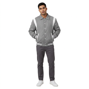 High Quality Letterman Varsity <b>Jackets</b> 100% Cotton Stand Collar Front Logo Winter Wear <b>Smart</b> Stylish <b>Men's</b> <b>Jacket</b> 2025 - Product Image 1
