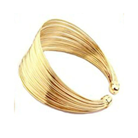 Ensemble de bracelets en tôle métallique à motif creux exagéré - Bracelets de bras en fil métallique uniques KX-0112