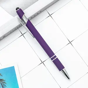Tige de pulvérisation en aluminium métallique 2 en 1, stylo à écran tactile, Promotion, cadeau, publicité, stylo à bille personnalisé