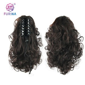 Molletta con artiglio riccio <span class=keywords><strong>coda</strong></span> <span class=keywords><strong>di</strong></span> <span class=keywords><strong>cavallo</strong></span> 14 ''capelli sintetici biondi resistenti al calore extension per donne <span class=keywords><strong>di</strong></span> colore - Product Image 2