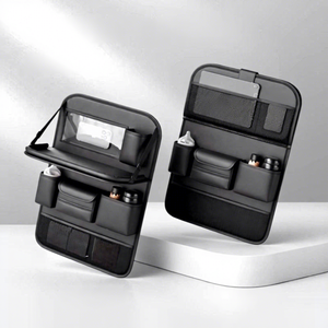 Sac de rangement intérieur en cuir pour voiture, organisateur de dossier de siège de voiture, étagère suspendue multifonctionnelle pour siège arrière, poubelle intégrée, minimaliste - Product Image 6