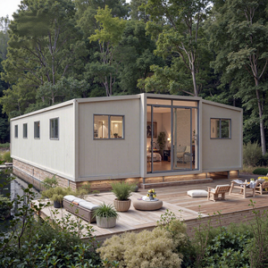 Cabane de glamping moderne extensible de 30 pieds avec toit incliné, grande véranda, <span class=keywords><strong>location</strong></span> de luxe, salle de bain, cuisine, bureau préfabriqué étanche - Product Image 1