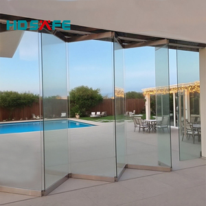 Gran puerta de vidrio sin marco apilable partición de vidrio acordeón puerta plegable Oficina restaurante de lujo Hotel puerta plegable proyecto - Product Image 3