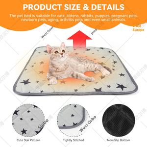 Muster Soft Dog Crate <span class=keywords><strong>Pad</strong></span> Thermische Haustier matte Anti-Rutsch-Zwinger Wasch bares selbst wärmendes Katzen wärme bett für den Innen-und Außenbereich - Product Image 2