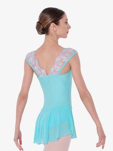 Phụ Nữ Ánh Sáng Màu Tím Cao Đàn Hồi Ba Lê Leotard Không Tay Ren Vai Voan Váy Khiêu Vũ Hiệu Suất Và Đào Tạo Trang Phục - Product Image 3