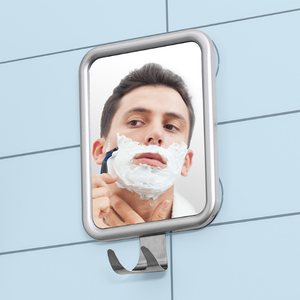 Espejos de <span class=keywords><strong>baño</strong></span> sin perforación de Metal, <span class=keywords><strong>ventosa</strong></span> de vacío, <span class=keywords><strong>espejo</strong></span> de ducha con ganchos de maquinilla de afeitar para <span class=keywords><strong>baño</strong></span>, gran oferta - Product Image 2
