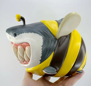 Figurine créative requin abeille figurine en résine petit animal ornements pour salon table <span class=keywords><strong>de</strong></span> bureau étagère cadeau d'anniversaire - Product Image 4