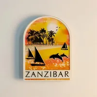 Autocollant magnétique souvenir touristique Afrique Tanzanie, décoration de réfrigérateur, articles artisanaux, cadeaux
