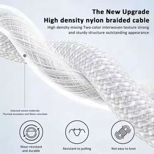 3FT/6FT 60W สายชาร์จไวไนลอนสาย USB-C ชนิด C TO Type C สายข้อมูลสำหรับโทรศัพท์15 16 PRO MAX - Product Image 3