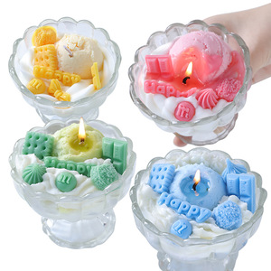 Glass Dessert <b>Cup</b> Ice Cream Scented Candle Cream Styling Desktop Atmosphere Aroma Holiday Present Ornament - Product Image 5