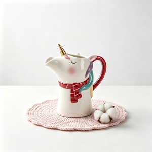 Tazón de Cerámica Pintado a Mano con Forma de <span class=keywords><strong>Unicornio</strong></span>, Tazón para Cena, Recipiente Creativo de Porcelana para Alimentos, Vajilla Infantil, Venta al por Mayor para el Hogar - Product Image 3