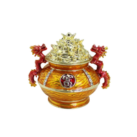 SHINNYGIFTS Statue de Dragon chinois traditionnel pour bassin au trésor Bonne chance Richesse Prospérité Figurine pour la maison Feng Shui