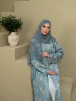 Mexizo 2026 Nouvelle Collection Printemps – Abaya de Luxe en Laine Pashmina pour Femme, Style Dubaï, Robe Musulmane Modeste avec Hijab et Imprimé Floral