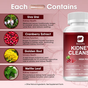 Cápsula de limpieza y desintoxicación de riñón Beworths, suplemento herbario complejo de soporte para la Salud del Riñón - Product Image 5