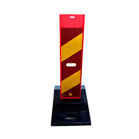 Panneau de signalisation routière réfléchissant en plastique avec base en caoutchouc, hauteur 110 cm, pour la sécurité routière