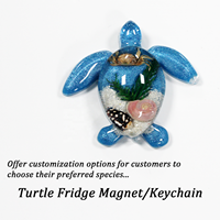 Résine style océan plage souvenir vrais coquillages décoration résine réfrigérateur aimant