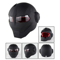 Nouveau design, casque de moto intégral en ABS, style armure de robot science-fiction, casque de conduite vintage pour hommes et femmes adultes, pour les trajets quotidiens