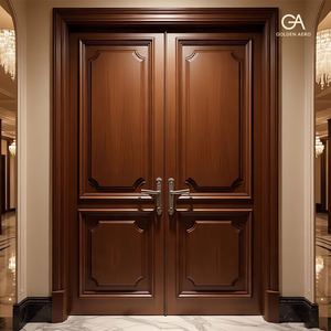 Porte française GA-54S en bois massif, double moulage, avec design courbé - Product Image 1