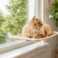 Hamac pour chat avec fenêtre en maille respirante, lit suspendu pour chats, toutes saisons, utilisation en intérieur avec ventouses