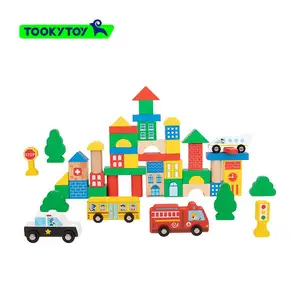 2024 Nieuwe Kinderen Houten Speelgoed City Block Bouwsteen Educatief Speelgoed Voor Kinderen