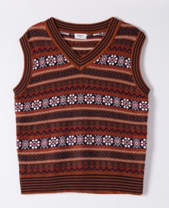 Gilet da <span class=keywords><strong>donna</strong></span> in maglia jacquard a righe etniche Fair Isle retrò, senza maniche, per il tempo libero, campeggio e vacanze - Product Image 2