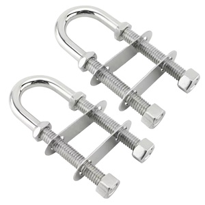 Boulon en U en acier inoxydable, style marin américain, oeil sterné, 1/2 pouces-13X4 plaque de soudage fixe en forme de U - Product Image 6