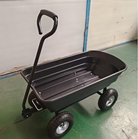 Chariot à benne basculante populaire à quatre roues, léger, en métal, 125 L, pour le transport d'outils de jardin
