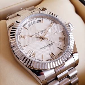 Cổ điển chữ số La Mã tự động cơ khí đồng hồ nam với trường hợp thép không gỉ kính quay số không thấm nước 3BAR - Product Image 2