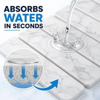 Tapis en terre de diatomée ultra absorbant à séchage rapide, motif marbre, pliable, pour la vaisselle, les bouteilles, les tasses et le comptoir de cuisine
