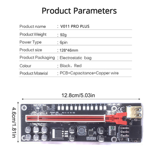 Better 10 Capacitance PCI-E V011-PRO <span class=keywords><strong>Riser</strong></span> ส่วนประกอบอิเล็กทรอนิกส์ปรับปรุงคุณสมบัติที่เหนือกว่า Ver 009S 009C 011 Pro <span class=keywords><strong>PLUS</strong></span> - Product Image 2