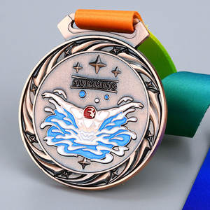 Gepersonaliseerde Custom Sport Award Sublimatie Zwemmedaillon Metaal 3d Email 1e 2e 3e Zwemmedaille - Product Image 4