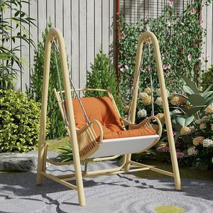 Balançoire de jardin extérieure double en métal avec coussins pour balcon et cour - Product Image 2