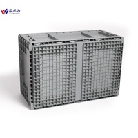 Boîte pliable empilable en plastique YLW avec couvercle à charnière, pliable, compacte, conteneur logistique, caisse en plastique Jiang